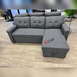 Living room sectional sofa with storage chaise and pull out bed  // Different models available 