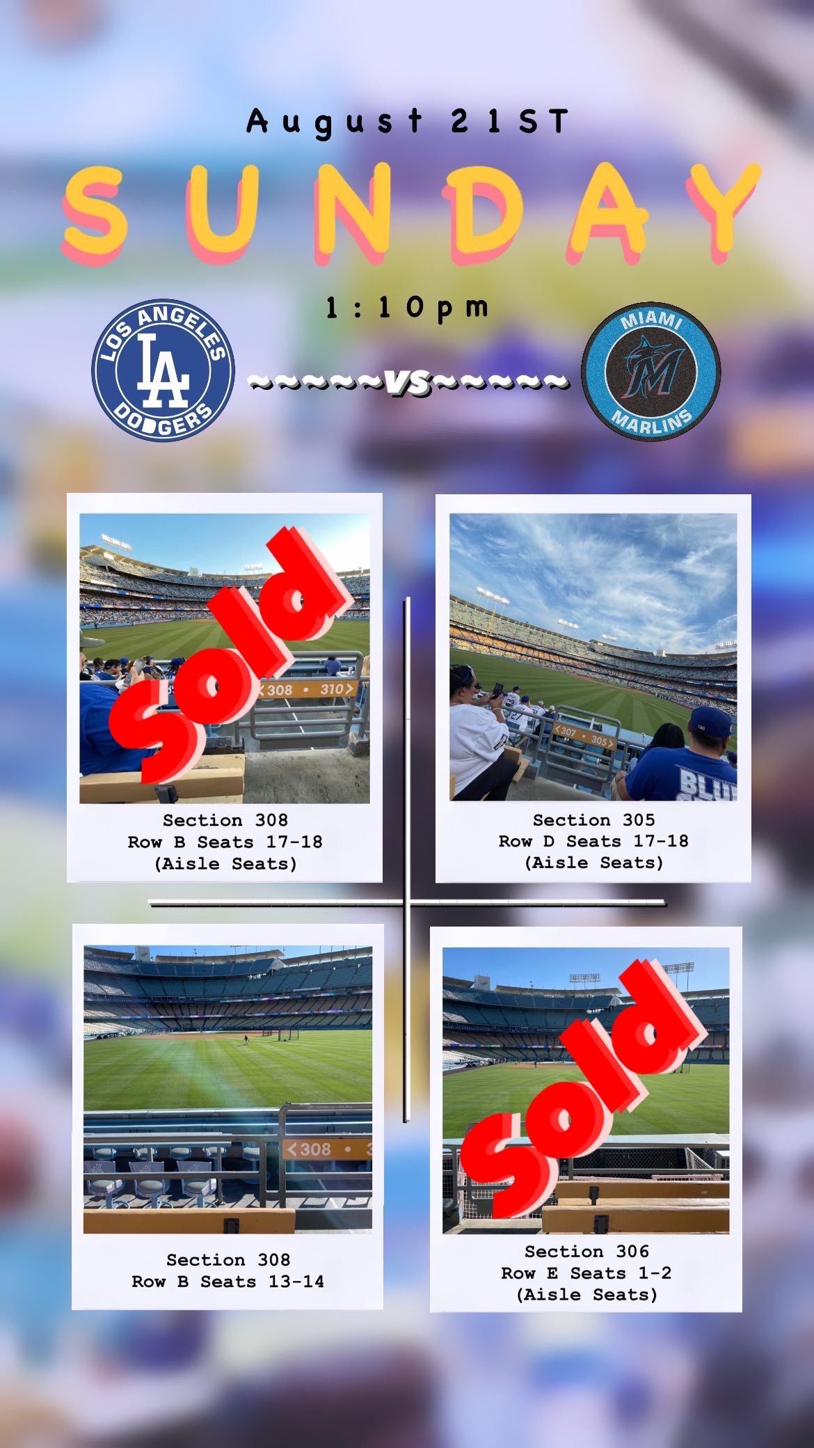 Los Angeles Dodgers Tickets 8/21