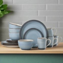 Pfaltzgraff Sadie Blue 16 Piece Dinnerware Set, Service for 4