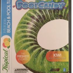 POOL CANDY  INFLATEABLE KIWI BEACH & POOL TUBE  36" IN DIAMETER 