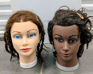 2 Mannequin Heads for cosmetology Practice.