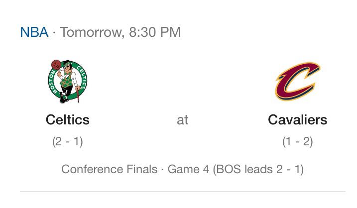 Cavs vs Celtics Playoffs Game 4 Floor Seat Tickets