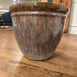 2 Heavy Ceramic Plant Pots With Drainage - Large