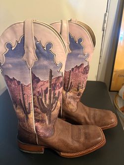Ariat Western Cowboy Boots Desert Cactus Print