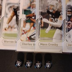Raiders Tire valve caps And Cards 

