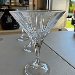 Big Stemmed Crystal Martini Glasses 7in Tall