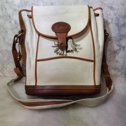 Vtg 90's Dooney & Bourke Dover Carrier Purse R10 Crossbody Tassel All Weather 