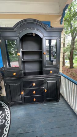 Real Wood Dining Room Black Hutch