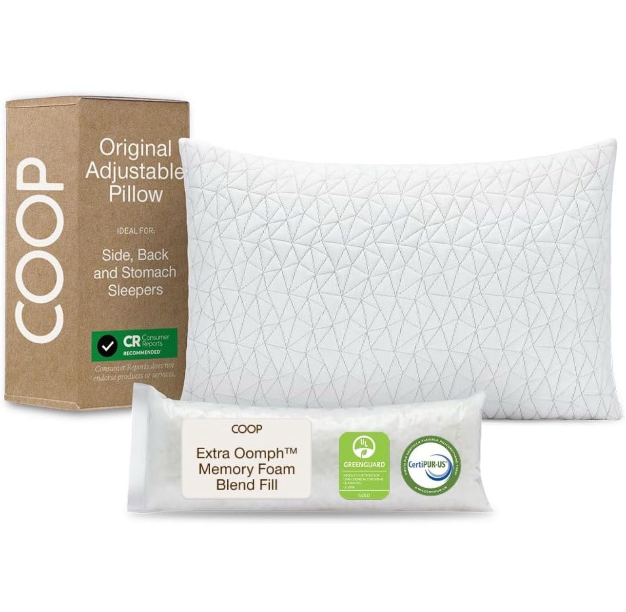 Coop Home Goods Original Adjustable Pillow, King Size Bed Pillows