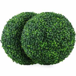 2 PCS 15.7 inch 4 Layers Artificial Plant Topiary Ball Boxwood