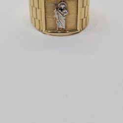 Gold San Judas Ring Size 10