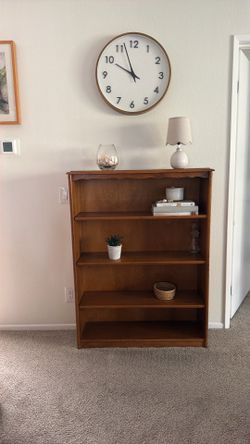 Wooden Bookshelf / Solid Wood Bookcase (Brown)