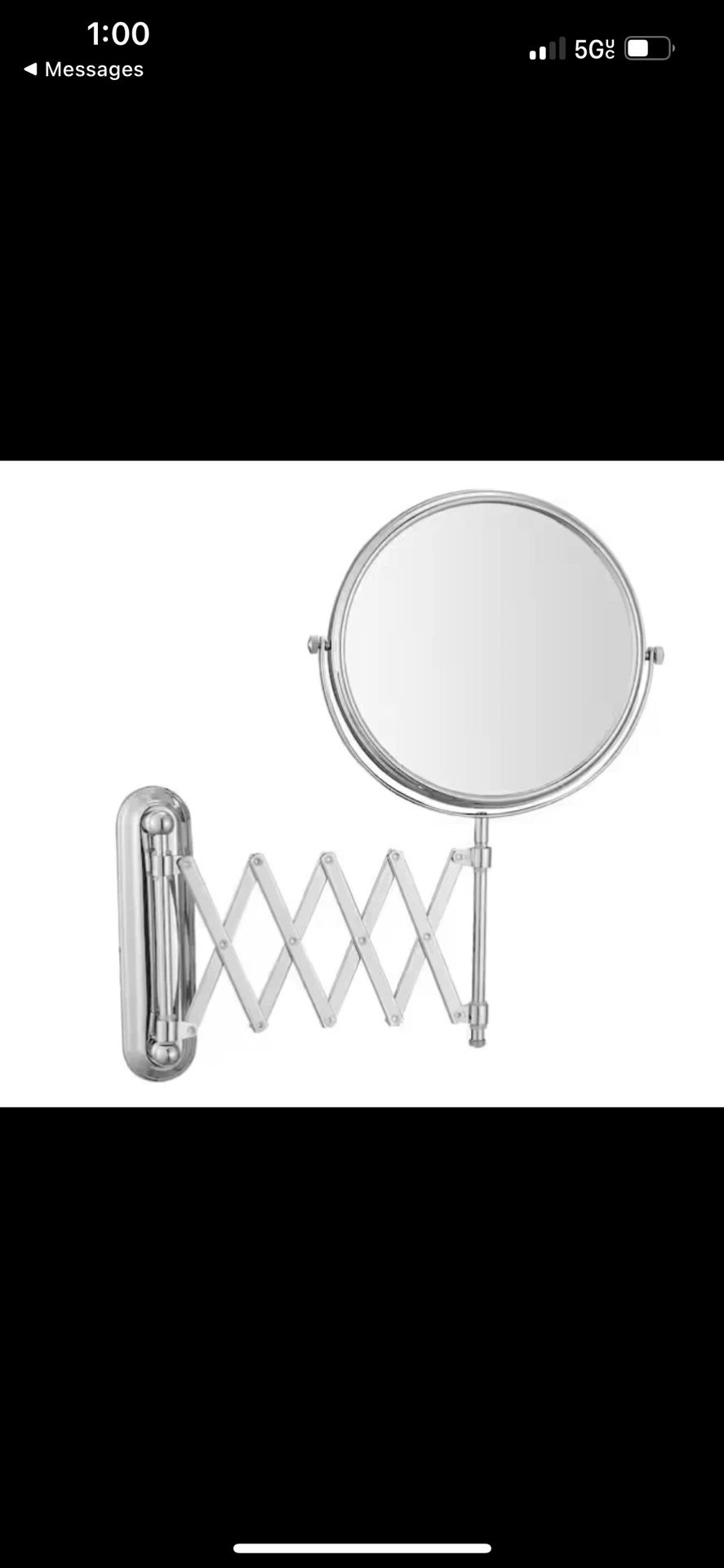 BWE 8 in Round Two-Sided Telescopic Bi-View Magnifying Wall Mount Make-Up Mirror
