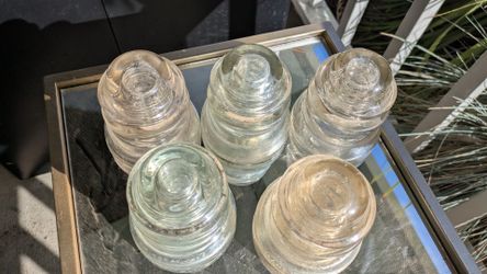 Vintage Glass Telegraph Insulators Set of 5
