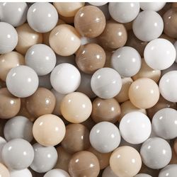 New-Balls for Ball Pit - Plastic Ball for Toddlers 1-3, Baby Kids Ball Pool (Grey+Coffee+ Beige+White, 500 Balls)