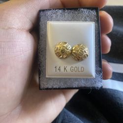 14K Nugget Earrings