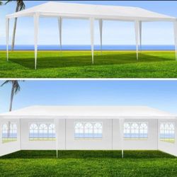 10’X30’ Outdoor Canopy Tent with Removable Sidewalls Gazebo Shelter Pavilion for Backyard BBQ Camping Picnic Parties Wedding Ceremony, Easy Assemble a