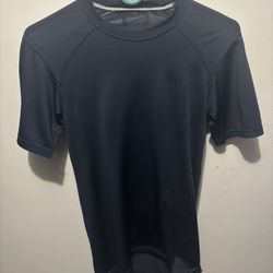 Dark navy blue mens compression Athletic Shirt size small
