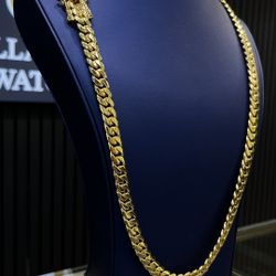 10MM MIAMI CUBAN LINK CHAIN 28” GOLD OVER SILVER
