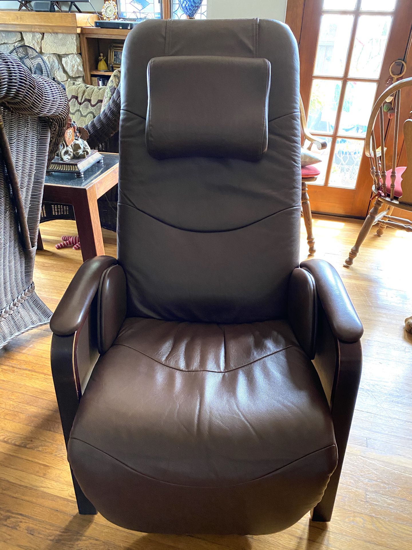 JUST REDUCED! Anti gravity brown leather chair (from Relax the Back Store)-normal wear in good condition.
