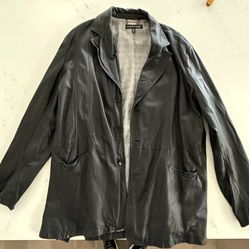Kenneth Cole Black Leather Jacket XXL