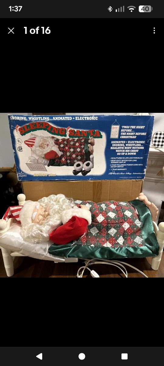 Sleeping Santa Vintage Christmas Decoration