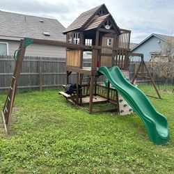Swing Set With House 