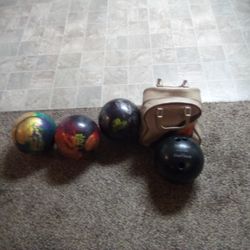 Bowling Balls And Bag 