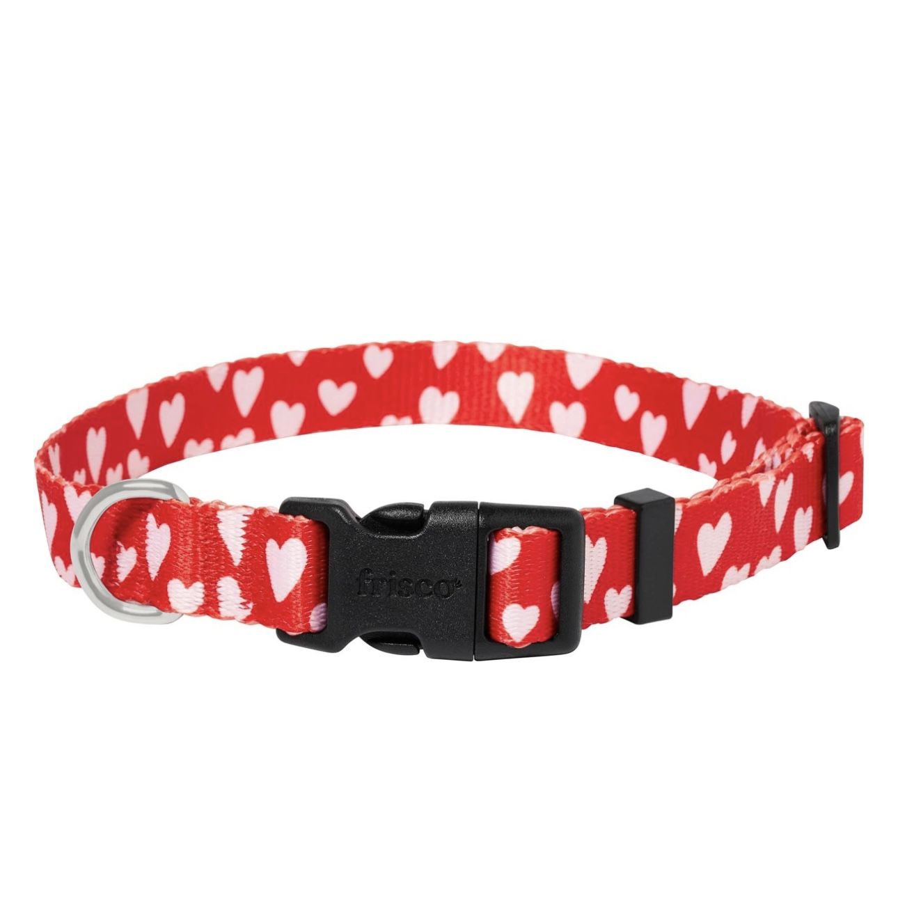 Valentine Dog Collar Red With Pink Hearts