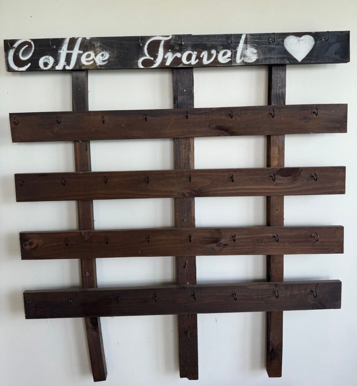 Handmade Coffee Mugs Holder 40-cups