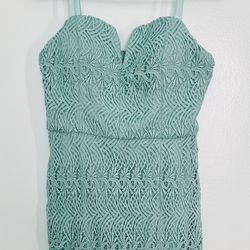 Guess 100% Polyester Solid Teal Casual Dress