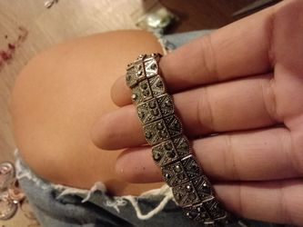 Silver Marcasite Statement Bracelet