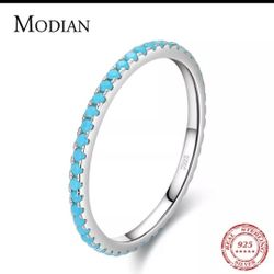 1mm Turquoise Sterling Silver Ring