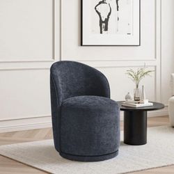 Integrated Barrel Armless Swivel Fabric Dining Chair