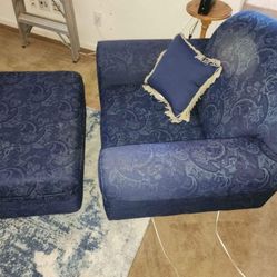 Vintage Oversized Chair And Ottoman- Nice!