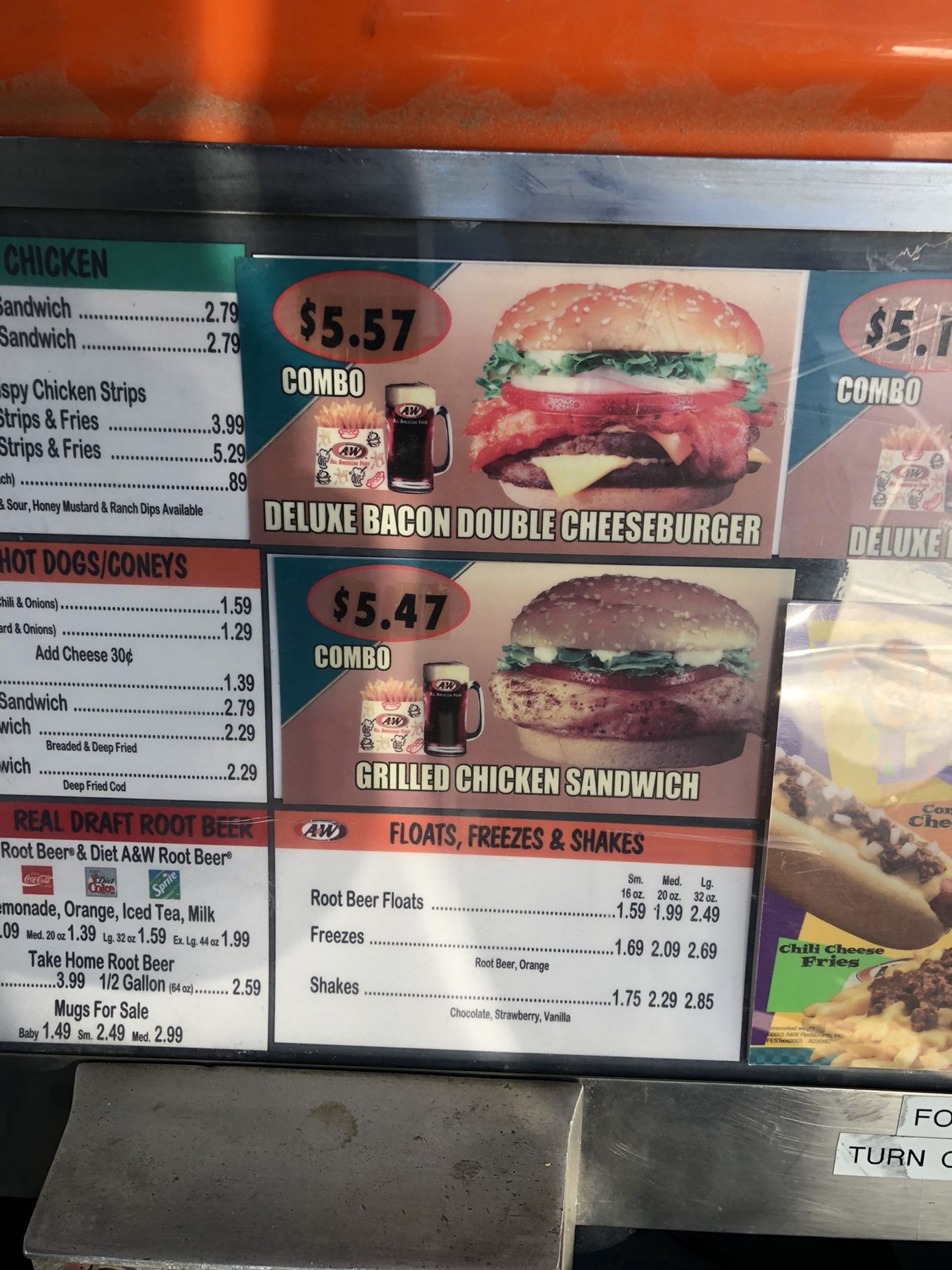 Vintage A&W Restaurant Drive Thru Sign