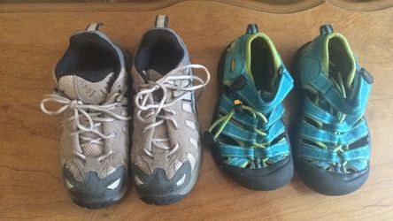 Size 10 Basque hiking shoes and keen sandals each $10