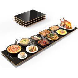 Food Warmers for Parties Buffet, 47"x12" Assemblable Electric Warming Tray with 8 Level Temperature Adjustment and 8 Hour Timer, Upgraded Desktop-Prot