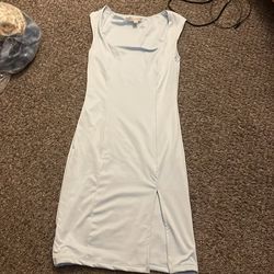 H&M light blue dress with slit