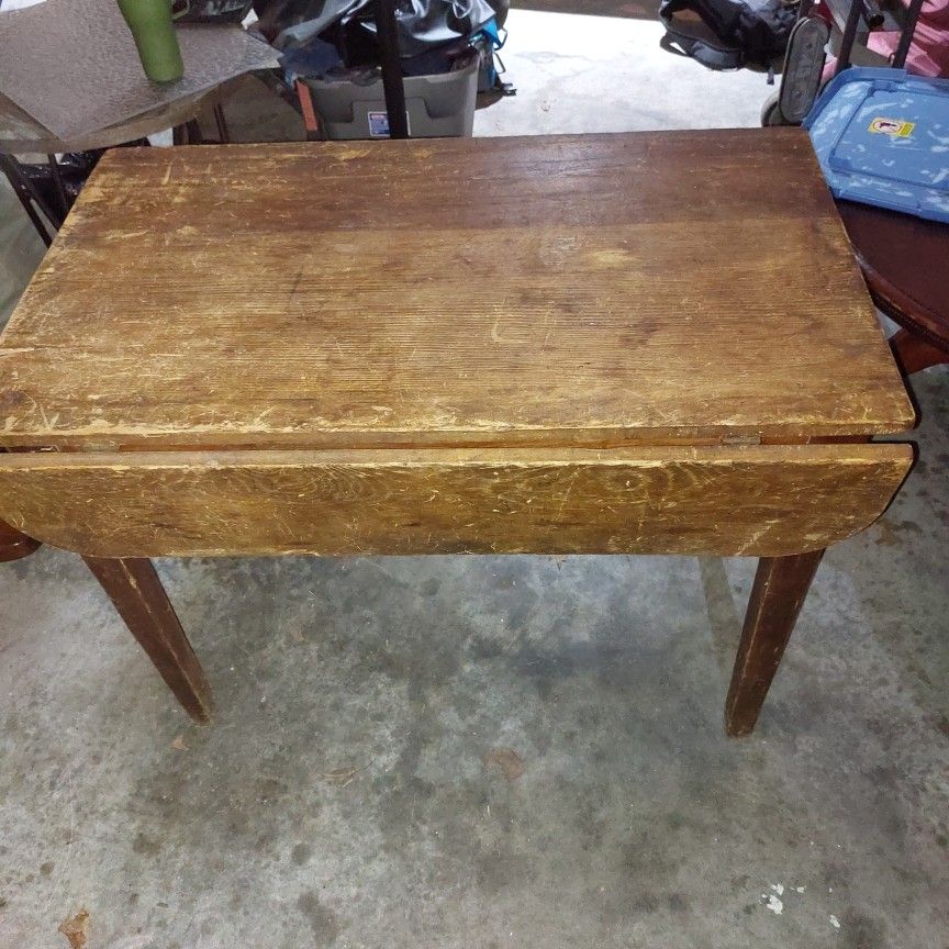 wooden vintage table