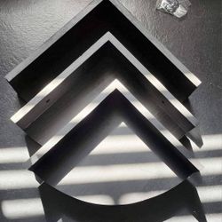 BRAND NEW Black Wall Mount Wood Floating Shelves (Set of 3)