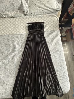 Black silky tube dress