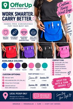 CUSTOM WORK WAIST BAGS – Nurses, CNAs, Stylists, Servers & More