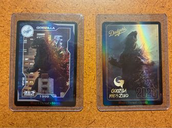 Dodgers x Godzilla Trading Cards Set of 2