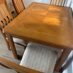 Wooden Dining Table with 4 Chair Set