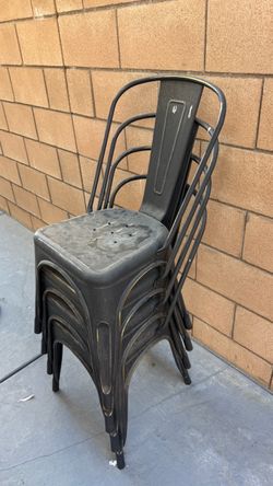 Black Metal Chairs (4) - You Pick Up