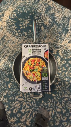 “New GraniteStone Diamond 14-Inch Nonstick Skillet w/ Lid
