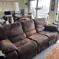 2 piece recliner sofa and recliner chair 