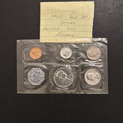 Coin – Brilliant Uncirculated 1962 proof sets in original mint packaging – 90% silver – discount on multiple sets – Total  5 coins