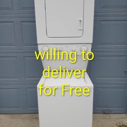 Whirlpool 24"w 71" 1/2 h Heavy Duty Thin Twin Washer And Electric Dryer Combo Unit 220 V